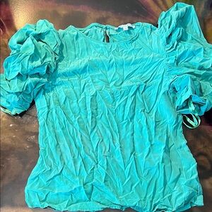 ANTONIO MELANI Aqua Puff Sleeve Blouse